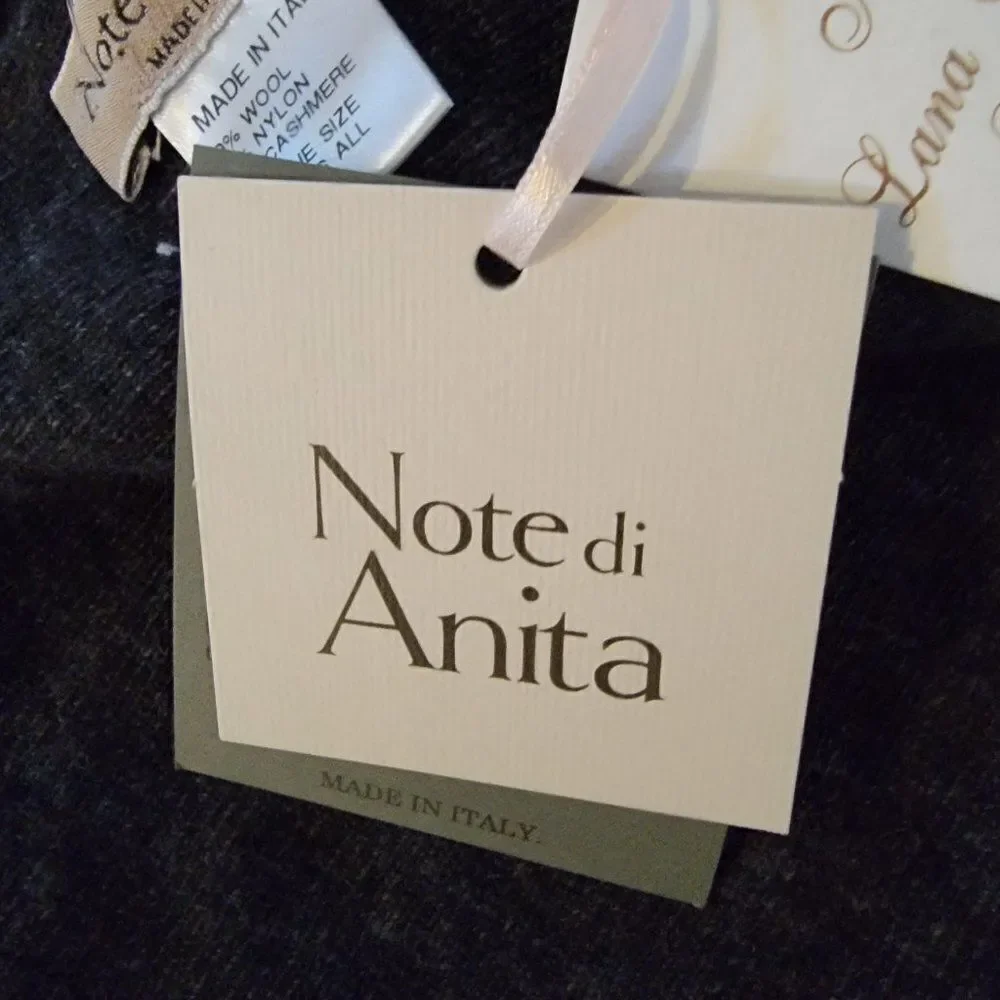 Note Di Anita 2 tone Black + Antracite Wool Blend Winter Scarve